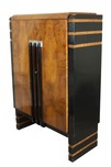 Donald Deskey Art Deco Walnut Burl China Cabinet for Hastings Table Company